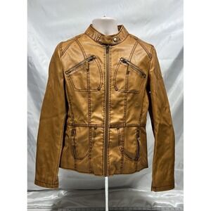 Frida G. London Women's Faux Leather‎ Moto Jacket Size L